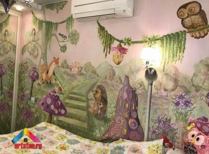 Рисунки на стену в детскую комнату на заказ в СПб