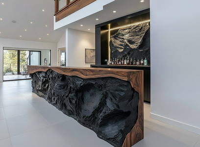 Барная стойка с имитацией вулканической лавы  на заказ в СПб