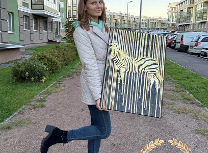 Интерьерная картина на заказ Зебра в СПб 