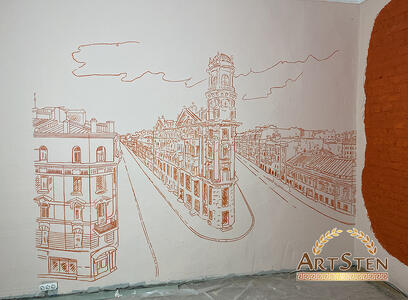 Роспись стен контурная Рубинштейна на заказ в СПб
