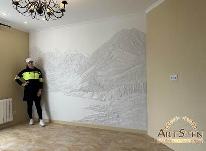 Гипсовый барельеф Пейзаж на заказ в СПб