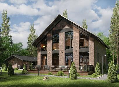 Дизайн-проект загородного дома 250 м², вариант 2
