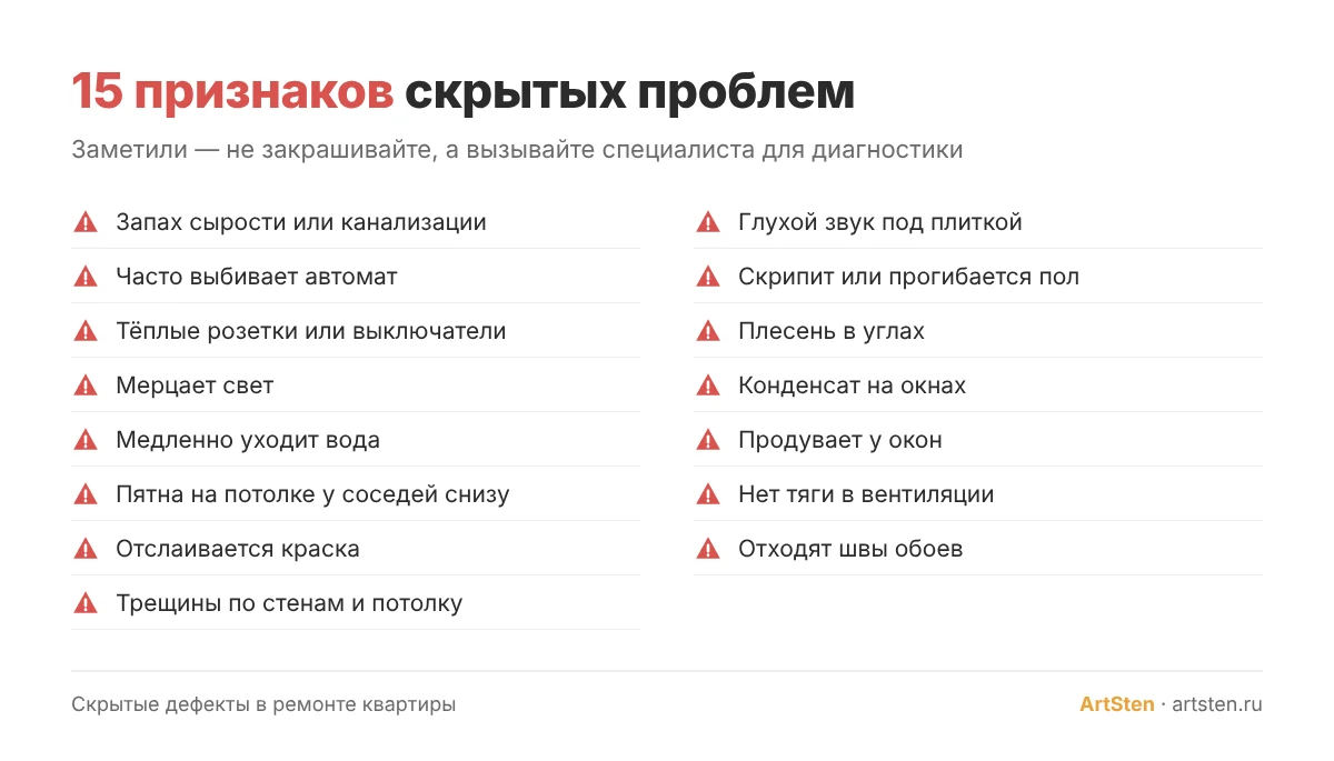 15 признаков скрытых дефектов в квартире после ремонта